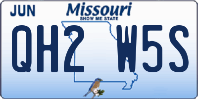 MO license plate QH2W5S