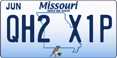 MO license plate QH2X1P