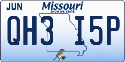 MO license plate QH3I5P