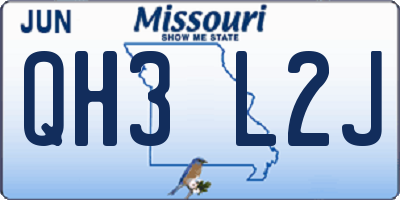 MO license plate QH3L2J