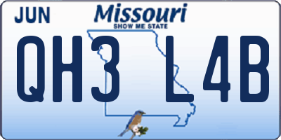 MO license plate QH3L4B