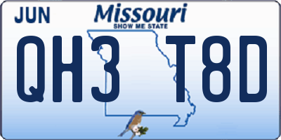 MO license plate QH3T8D