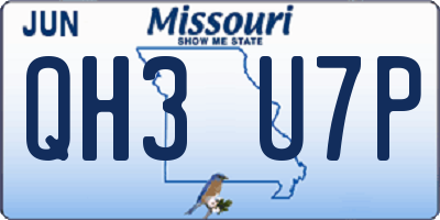 MO license plate QH3U7P
