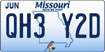 MO license plate QH3Y2D