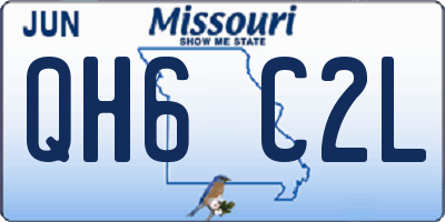 MO license plate QH6C2L