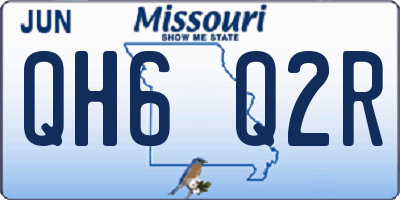 MO license plate QH6Q2R