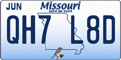 MO license plate QH7L8D