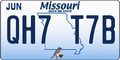 MO license plate QH7T7B