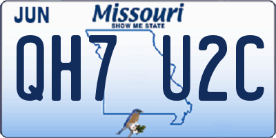 MO license plate QH7U2C