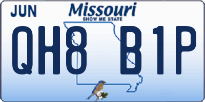 MO license plate QH8B1P