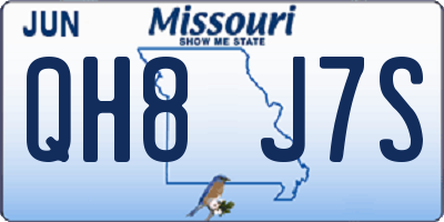 MO license plate QH8J7S