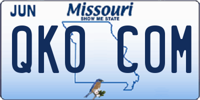 MO license plate QK0C0M