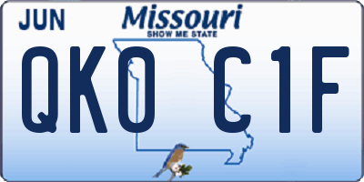 MO license plate QK0C1F