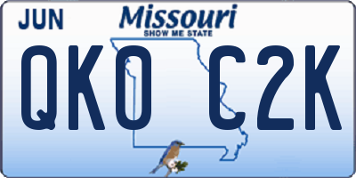 MO license plate QK0C2K