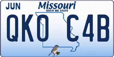 MO license plate QK0C4B