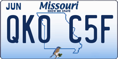 MO license plate QK0C5F