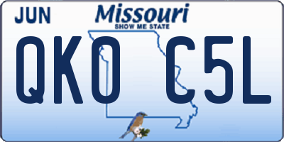MO license plate QK0C5L