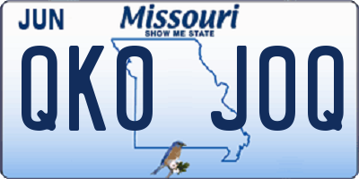 MO license plate QK0J0Q