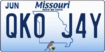 MO license plate QK0J4Y