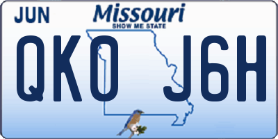 MO license plate QK0J6H