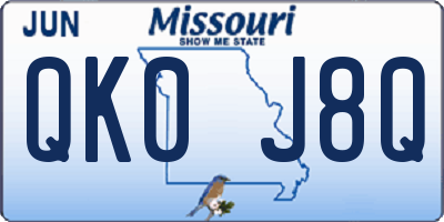 MO license plate QK0J8Q