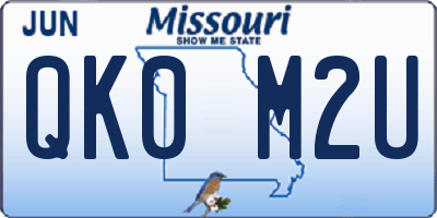 MO license plate QK0M2U