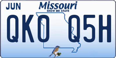 MO license plate QK0Q5H