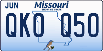 MO license plate QK0Q5O
