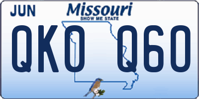 MO license plate QK0Q6O