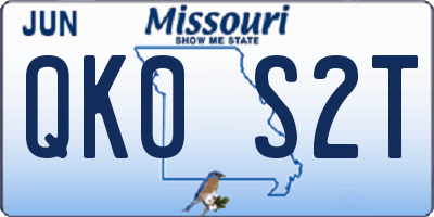 MO license plate QK0S2T