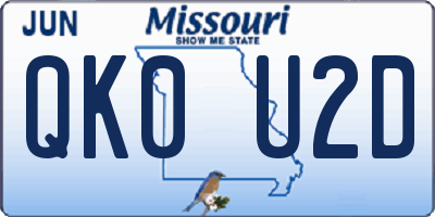 MO license plate QK0U2D