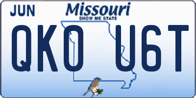 MO license plate QK0U6T