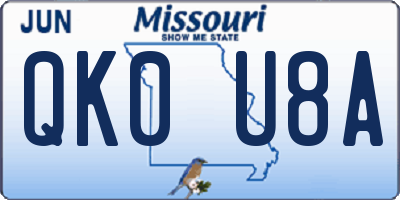 MO license plate QK0U8A