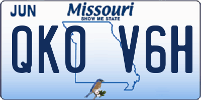 MO license plate QK0V6H