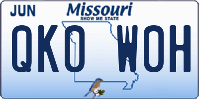 MO license plate QK0W0H