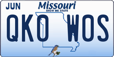 MO license plate QK0W0S