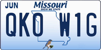 MO license plate QK0W1G
