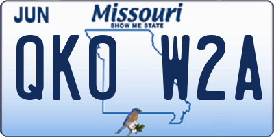 MO license plate QK0W2A