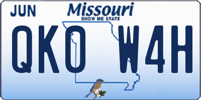 MO license plate QK0W4H