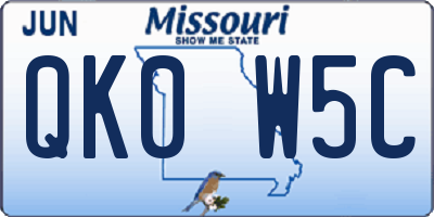 MO license plate QK0W5C