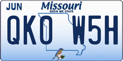 MO license plate QK0W5H