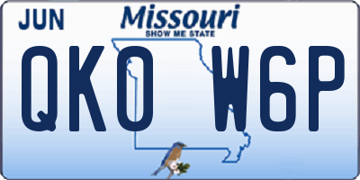 MO license plate QK0W6P