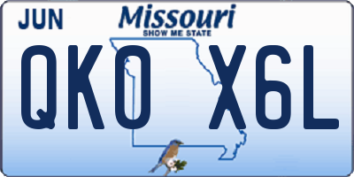 MO license plate QK0X6L
