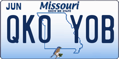 MO license plate QK0Y0B