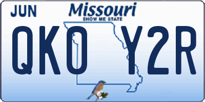 MO license plate QK0Y2R