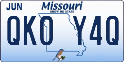 MO license plate QK0Y4Q