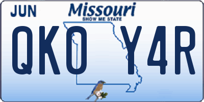 MO license plate QK0Y4R