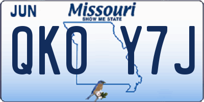 MO license plate QK0Y7J