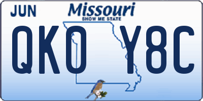 MO license plate QK0Y8C
