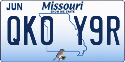 MO license plate QK0Y9R